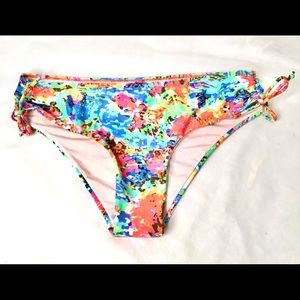 Lilli❤️Pink AbtractPrint Drawstring Bikini Bottom